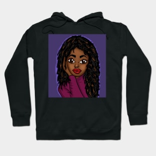 black cute anime style digital art Hoodie